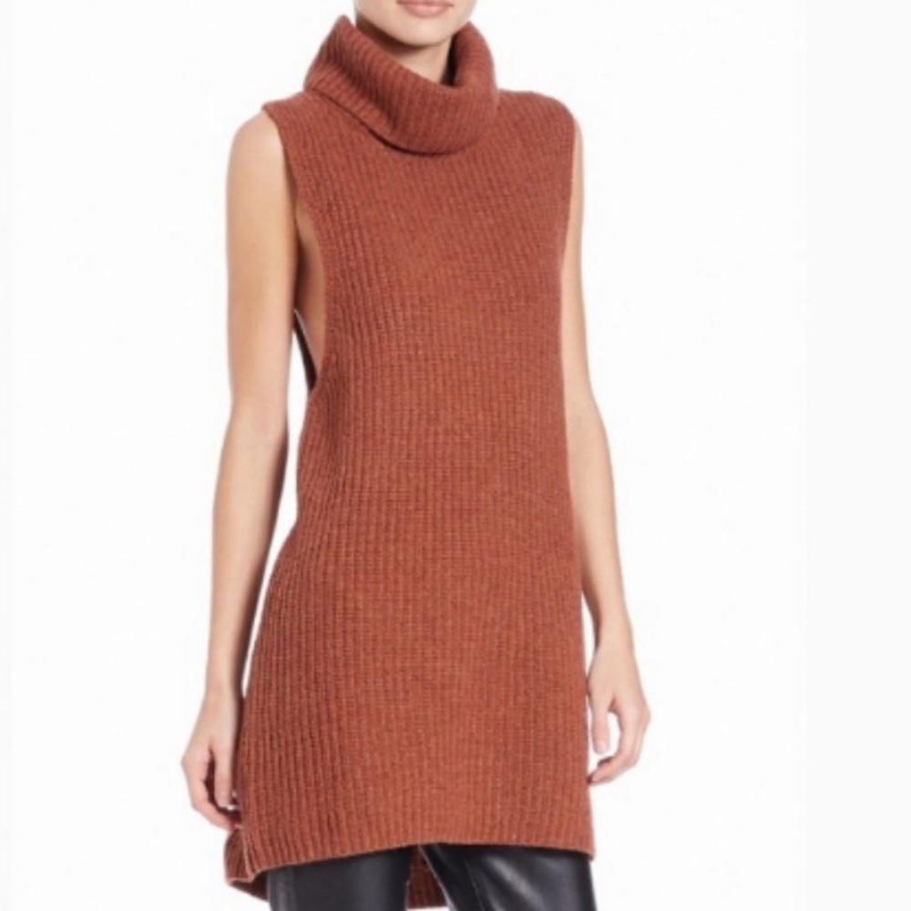 Free People Orange Wool Blend Turtleneck Sweater - Picture 3 of 12